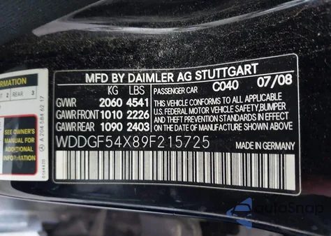 2009 Mercedes-Benz C 300 Luxury/Sport from USA, damaged, VIN WDDGF54X89F215725